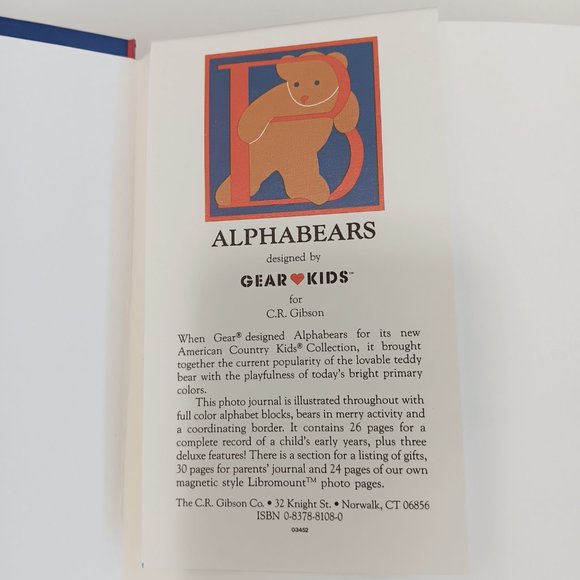 Set Of Two Vintage Alphabears Gear Kids C.R. Gibson Grow-Up Book and Photo Album - Picture 3 of 16